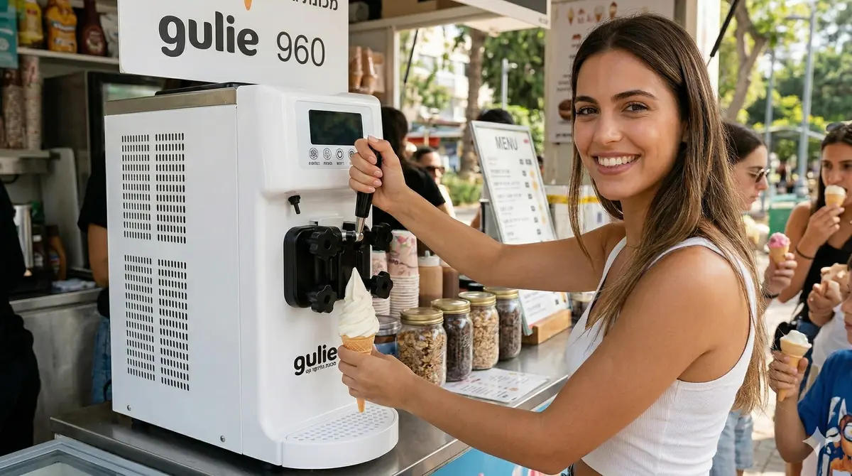מכונת גלידה GULIE 960 בדוכן פתוח באירוע חוצות